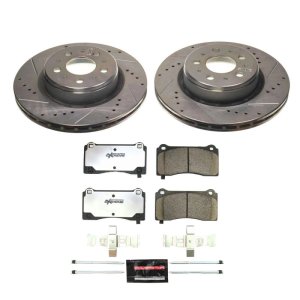 Tesla 3 Brake Kit - Front - PowerStop - Drilled & Slotted Rotors + Carbon-Fiber Ceramic Pads - `17-`21 Tesla 3 Brake Kit - Front - PowerStop - Drilled & Slotted Rotors + Carbon-Fiber Ceramic Pads - `17-`21