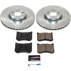 Mercedes-Benz E53 AMG Brake Kit - Front - PowerStop - Drilled & Slotted Rotors + Carbon-Fiber Ceramic Pads - `19-`22 Mercedes-Benz E53 AMG Brake Kit - Front - PowerStop - Drilled & Slotted Rotors + Carbon-Fiber Ceramic Pads - `19-`22