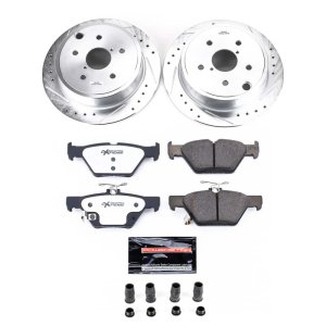 Subaru WRX Brake Kit - Rear - PowerStop - Drilled & Slotted Rotors + Carbon-Fiber Ceramic Pads - 2021 Subaru WRX Brake Kit - Rear - PowerStop - Drilled & Slotted Rotors + Carbon-Fiber Ceramic Pads - 2021