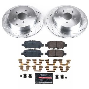 Infiniti FX35 Brake Kit - Rear - PowerStop - Drilled & Slotted Rotors + Carbon-Fiber Ceramic Pads - 2009 Infiniti FX35 Brake Kit - Rear - PowerStop - Drilled & Slotted Rotors + Carbon-Fiber Ceramic Pads - 2009