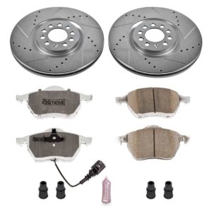 Audi TT Brake Kit - Front - PowerStop - Drilled & Slotted Rotors + Carbon-Fiber Ceramic Pads - `99-`06