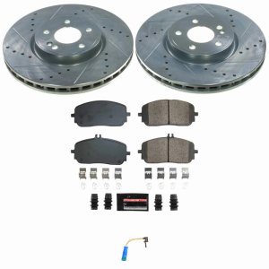 Mercedes-Benz A220 Brake Kit - Front - PowerStop - Drilled & Slotted Rotors + Carbon-Fiber Ceramic Pads - `19-`22 Mercedes-Benz A220 Brake Kit - Front - PowerStop - Drilled & Slotted Rotors + Carbon-Fiber Ceramic Pads - `19-`22