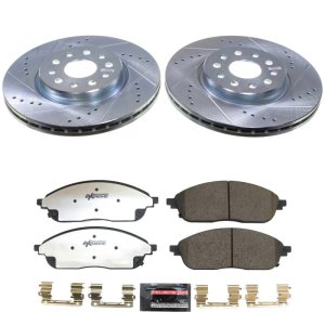 Jeep Grand Cherokee Brake Kit - Front - PowerStop - Z36 Truck & Tow Kit - Drilled & Slotted Rotors + Carbon-Fiber Ceramic Pads - `22-`24 Jeep Grand Cherokee Brake Kit - Front - PowerStop - Z36 Truck & Tow Kit - Drilled & Slotted Rotors + Carbon-Fiber Ceramic Pads - `22-`24