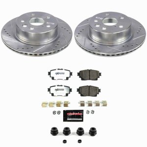 Lexus IS300 Brake Kit - Rear - PowerStop - Z36 Truck & Tow with Drilled & Slotted Rotors + Carbon-Fiber Ceramic Pads - `21-`25 Lexus IS300 Brake Kit - Rear - PowerStop - Z36 Truck & Tow with Drilled & Slotted Rotors + Carbon-Fiber Ceramic Pads - `21-`25