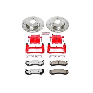 Cadillac Escalade Brake Kit - Front - PowerStop - Z36 Truck & Tow with Powder Coated Calipers - Red - `02-`06