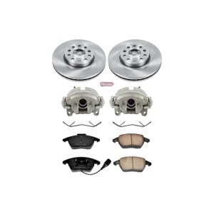 Audi A3 Brake Kit - Front - PowerStop - Autospecialty Rotors + Evolution Ceramic Pads + Non-Coated Calipers - `10-`12