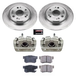 Acura RL Brake Kit - Rear - PowerStop - Autospecialty Rotors + Evolution Ceramic Pads + Replacement Calipers - `02-`04