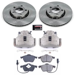 Audi A4 Brake Kit - Front - PowerStop - Autospecialty Rotors + Evolution Ceramic Pads + Non-coated Replacement Calipers - `99-`04