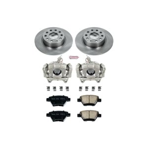 Audi A3 Brake Kit - Rear - PowerStop - Autospecialty Rotors + Evolution Ceramic Pads + Non-coated Calipers - `10-`12