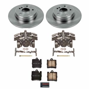 Mercedes-Benz C240 Brake Kit - Rear - PowerStop - Autospecialty Rotors + Evolution Ceramic Pads + Non-Coated Calipers - `03-`05 Mercedes-Benz C240 Brake Kit - Rear - PowerStop - Autospecialty Rotors + Evolution Ceramic Pads + Non-Coated Calipers - `03-`05