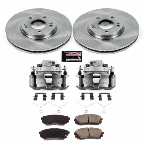 Kia Optima Brake Kit - Front - PowerStop - Autospecialty Rotors + Evolution Ceramic Pads + Replacement Calipers - 2017 Kia Optima Brake Kit - Front - PowerStop - Autospecialty Rotors + Evolution Ceramic Pads + Replacement Calipers - 2017