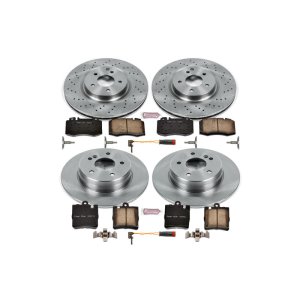 Mercedes-Benz C230 Brake Kit - Front + Rear - PowerStop - Autospecialty Rotors + Z17 Evolution Plus Ceramic Pads + Stainless-steel Hardware - 2004 Mercedes-Benz C230 Brake Kit - Front + Rear - PowerStop - Autospecialty Rotors + Z17 Evolution Plus Ceramic Pads + Stainless-steel Hardware - 2004