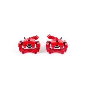 Mazda Miata Brake Calipers - Rear - PowerStop - Floating Manual Parking with Bracket - Red - `01-`05