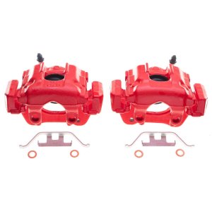 BMW 3 Series Brake Calipers (Pair) - Rear - PowerStop - High-Temp Red Powder Coated - Red - `01-`05