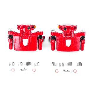 Mitsubishi Endeavor Brake Calipers (2) - Rear - PowerStop - Red Powder Coated with Brackets - Red - `04-`08