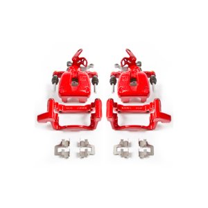 Audi A3 Brake Calipers - Rear - PowerStop - Powder Coated - Red - `08-`09