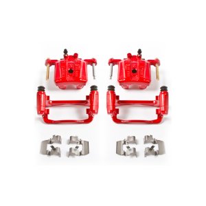 Mitsubishi Eclipse Brake Calipers - Perf - Rear - PowerStop - Red Powder Coated Calipers - Red - `06-`12