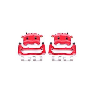 Cadillac Escalade Brake Caliper Set - Front - PowerStop - Floating Caliper with Bracket - Red - `07-`08