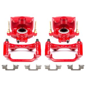 Cadillac Escalade Brake Calipers (2) - Rear - PowerStop - Powder Coated - Red - `07-`16