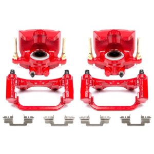 Cadillac Escalade Brake Calipers (2) - Rear - PowerStop - Powder Coated - Red - `07-`16