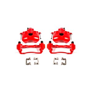 Ford Focus Brake Calipers - Front - PowerStop - Powder Coated - Red - `08-`11