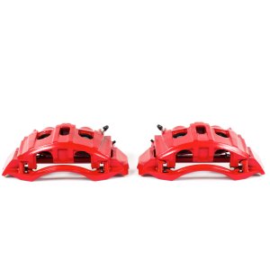 Ford E-150 Brake Calipers - Rear - PowerStop - Powder Coated, with Brackets - Red - `08-`14
