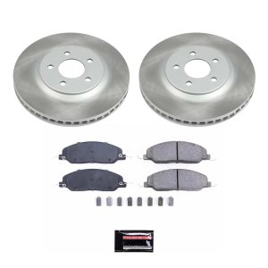 Ford Mustang Brake Kit - Front - PowerStop - Semi-Coated Rotors + Performance Blank Pads - `05-`10 Ford Mustang Brake Kit - Front - PowerStop - Semi-Coated Rotors + Performance Blank Pads - `05-`10