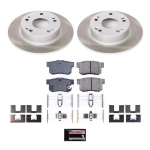 Honda Accord Brake Kit - Rear - PowerStop - Semi-Coated Rotors + Z17 Evolution Plus Low-Dust Ceramic Pads - Silver - `03-`07 Honda Accord Brake Kit - Rear - PowerStop - Semi-Coated Rotors + Z17 Evolution Plus Low-Dust Ceramic Pads - Silver - `03-`07