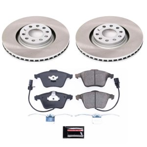 Audi A4 Quattro Brake Kit - Front - PowerStop - Semi-Coated Rotors + Z17 Evolution Plus Ceramic Pads - `05-`09