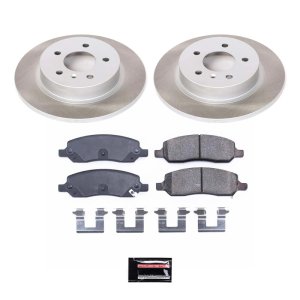 Cadillac DTS Brake Kit - Rear - PowerStop - Semi-Coated Rotors + Z17 Evolution Plus Ceramic Pads - Silver - `06-`11