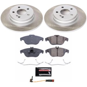 Mercedes-Benz C300 Brake Kit - Rear - PowerStop - Semi-Coated Rotors + Z17 Evolution Plus Ceramic Pads - Silver - `08-`12 Mercedes-Benz C300 Brake Kit - Rear - PowerStop - Semi-Coated Rotors + Z17 Evolution Plus Ceramic Pads - Silver - `08-`12