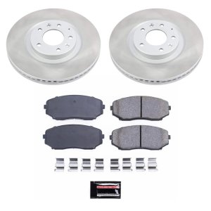 Mazda CX-9 Brake Kit - Front - PowerStop - Semi-Coated Rotors + Z17 Evolution Plus Low-Dust Ceramic Pads - `07-`15 Mazda CX-9 Brake Kit - Front - PowerStop - Semi-Coated Rotors + Z17 Evolution Plus Low-Dust Ceramic Pads - `07-`15