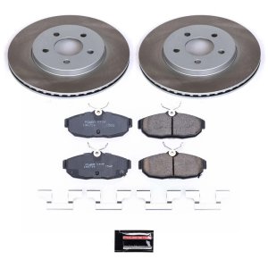 Ford Mustang Brake Pads + Rotors - Rear - PowerStop - Semi-Coated Rotors - 2012 Ford Mustang Brake Pads + Rotors - Rear - PowerStop - Semi-Coated Rotors - 2012
