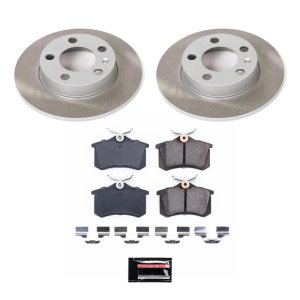 Audi TT Brake Kit - Rear - PowerStop - Semi-Coated Rotors + Z17 Evolution Plus Low-Dust Ceramic Pads - `00-`06