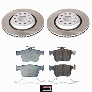 Volkswagen Atlas Brake Kit - Rear - PowerStop - Semi-Coated Rotors + Z17 Evolution Plus Ceramic Pads - `21-`25