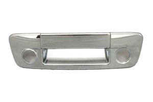Ram 3500 Tailgate Handle Cover - Rear - Putco - w/ Keyhole w/ Back Up Camera Hole - Chrome - `10-`19