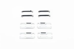 Ford F250 Super Duty Door Handle Covers - Front + Rear - Putco - Deluxe w/ Driver Keyhole - Chrome - `17-`22