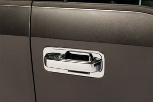 Ford F350 Super Duty Door Handle Covers - Front + Rear - Putco - Deluxe w/ Driver Keyhole - Chrome - `17-`22