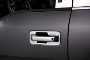 Ford Super Duty F350 Door Handle Covers - Front - Putco - Deluxe w/ Driver Keyhole - Chrome - `17-`22