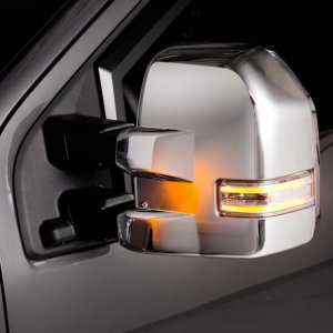 Ford Super Duty F450 Mirror Covers - Putco - Fits Towing Mirrors w/ Side Markers - Chrome - `17-`26