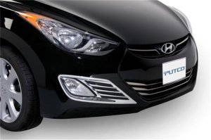 Hyundai Elantra Fog Lamp Overlays & Rings - Putco - Chrome - `11-`14