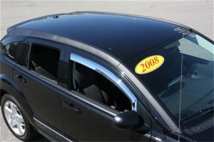 Dodge Caliber Window Deflectors - Front - Putco - Element Chrome - Chrome - `07-`12