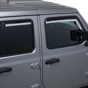 Jeep Wrangler Window Visors - Putco - Element - Chrome - `18-`26