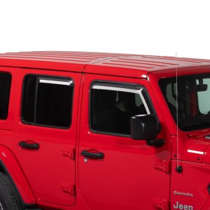 Jeep Wrangler Window Visors - Putco - Element - Chrome - `18-`26