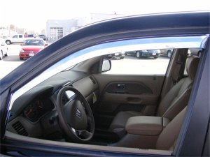 Honda Pilot Wind Deflectors - Putco - Element - Chrome - `03-`08