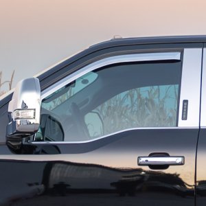 Nissan Titan Window Visors - Front - Putco - Element - Chrome - `16-`24