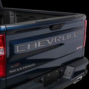 Chevrolet Silverado 2500 Tailgate Emblem - Putco - Stamped Lettering - Black Platinum - `19-`26