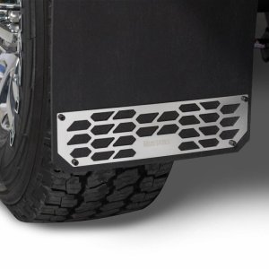 Ford SuperDuty F350 Mud Flaps - Putco - Hex Shield - Polished Stainless Steel - `17-`22