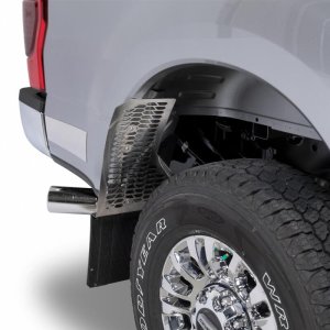 Ford SuperDuty F450 Mud Flaps - Putco - Hex Shield - Polished Stainless Steel - `17-`22