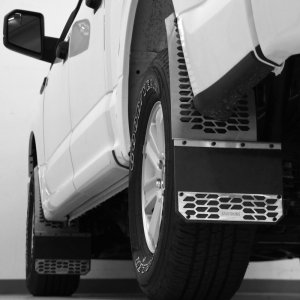 Ford F-150 Mud Skins - Putco - Hex Shield - Brushed Stainless Steel - `15-`26